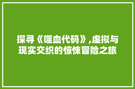 探寻《噬血代码》,虚拟与现实交织的惊悚冒险之旅 建站教程