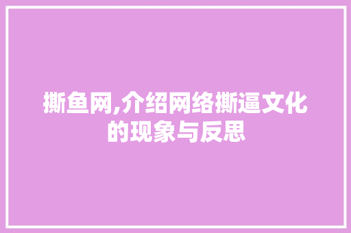 撕鱼网,介绍网络撕逼文化的现象与反思 Web前端