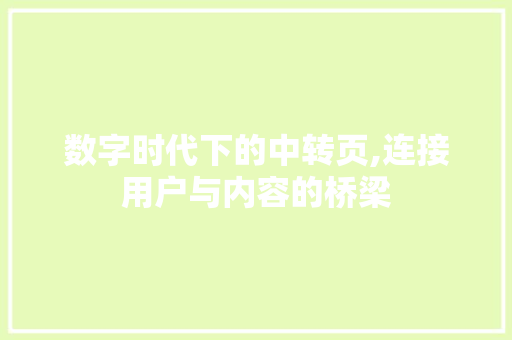 数字时代下的中转页,连接用户与内容的桥梁 WordPress教程