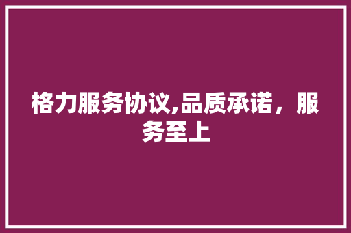 格力服务协议,品质承诺，服务至上 SEO教程
