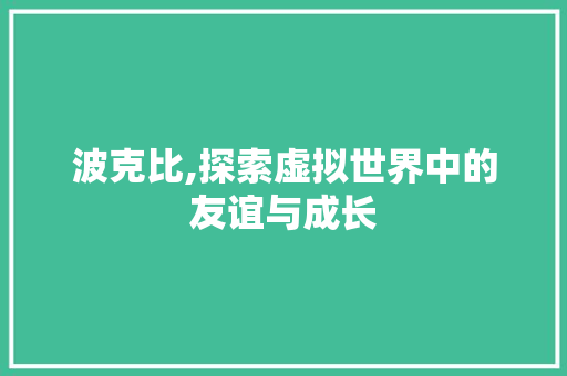 波克比,探索虚拟世界中的友谊与成长