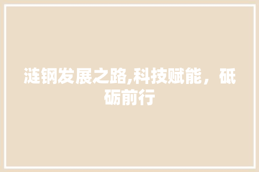 涟钢发展之路,科技赋能，砥砺前行