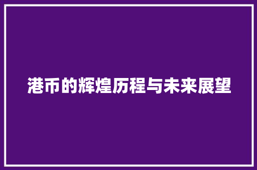 港币的辉煌历程与未来展望