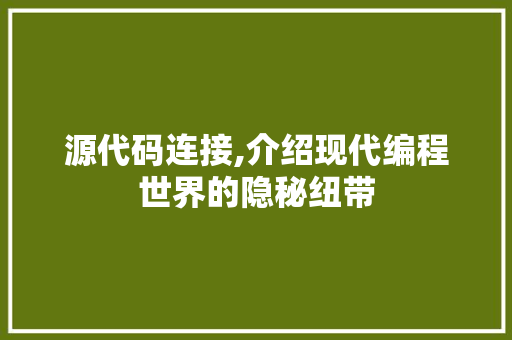 源代码连接,介绍现代编程世界的隐秘纽带