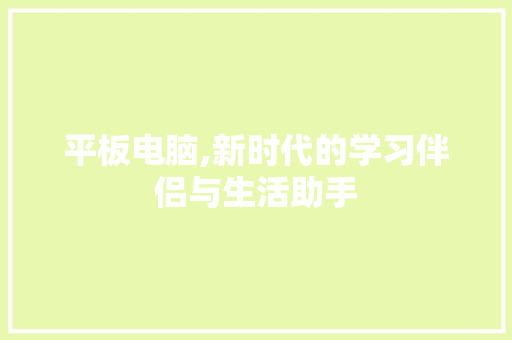 平板电脑,新时代的学习伴侣与生活助手