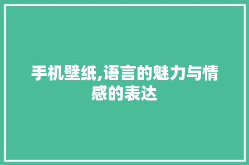 手机壁纸,语言的魅力与情感的表达