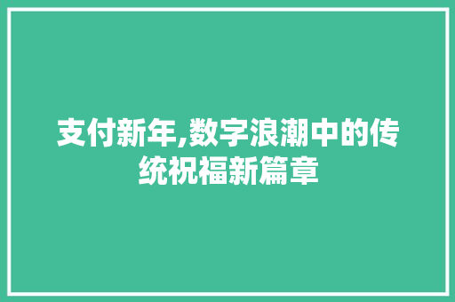 支付新年,数字浪潮中的传统祝福新篇章