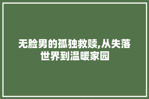 无脸男的孤独救赎,从失落世界到温暖家园