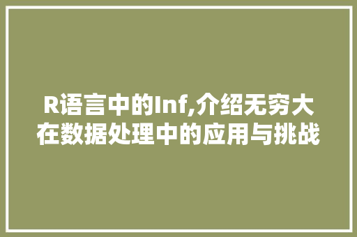 R语言中的Inf,介绍无穷大在数据处理中的应用与挑战 SEO教程
