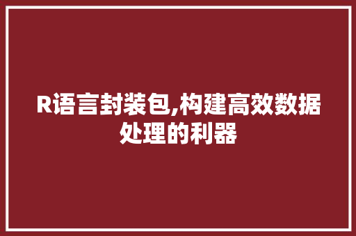 R语言封装包,构建高效数据处理的利器