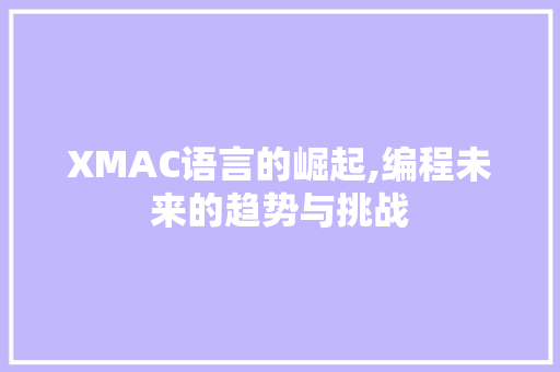 XMAC语言的崛起,编程未来的趋势与挑战