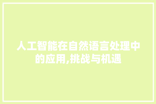 人工智能在自然语言处理中的应用,挑战与机遇 Web前端