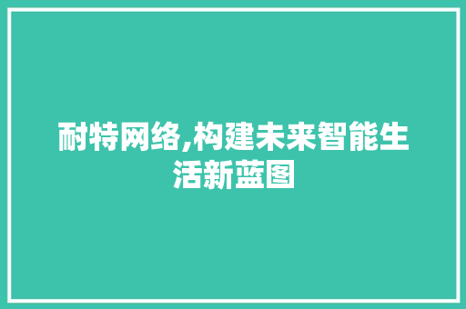 耐特网络,构建未来智能生活新蓝图