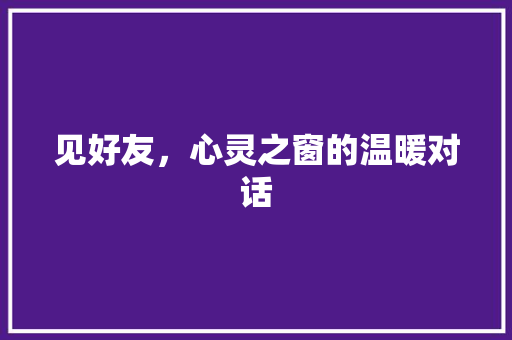 见好友，心灵之窗的温暖对话 服务器/数据库