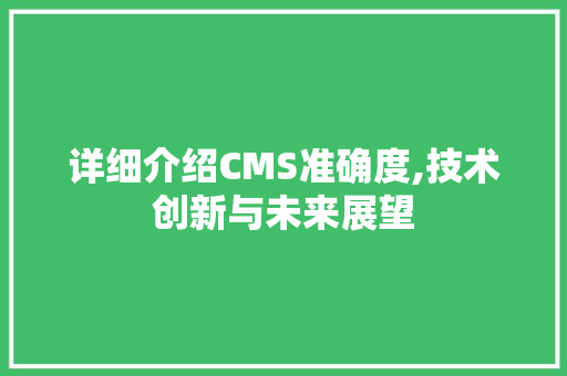 详细介绍CMS准确度,技术创新与未来展望 友链在线