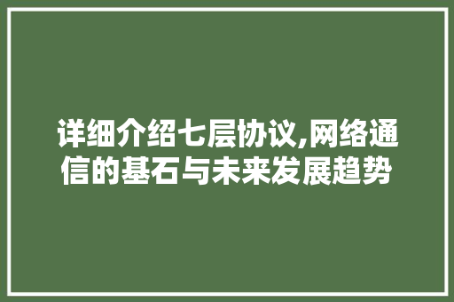详细介绍七层协议,网络通信的基石与未来发展趋势