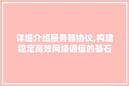 详细介绍服务器协议,构建稳定高效网络通信的基石