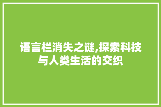 语言栏消失之谜,探索科技与人类生活的交织