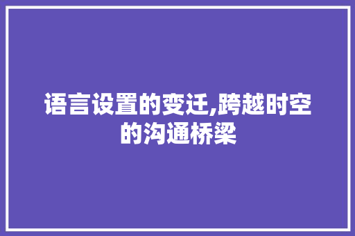 语言设置的变迁,跨越时空的沟通桥梁
