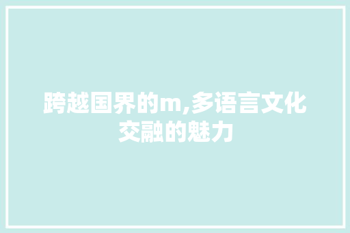 跨越国界的m,多语言文化交融的魅力 SEO教程