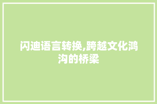 闪迪语言转换,跨越文化鸿沟的桥梁