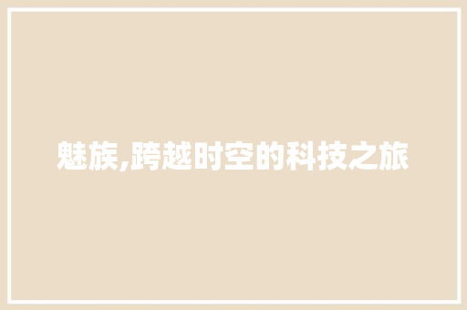 魅族,跨越时空的科技之旅