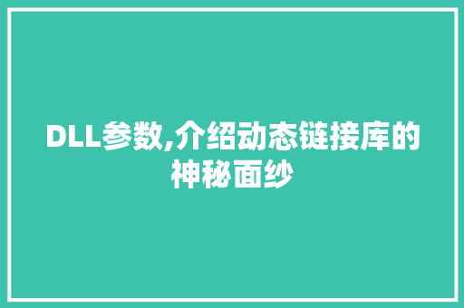 DLL参数,介绍动态链接库的神秘面纱 SEO教程
