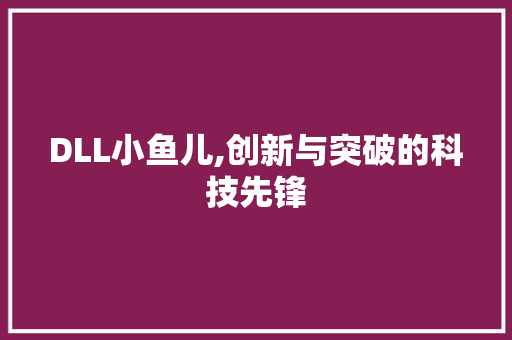 DLL小鱼儿,创新与突破的科技先锋