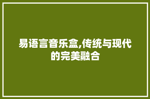 易语言音乐盒,传统与现代的完美融合