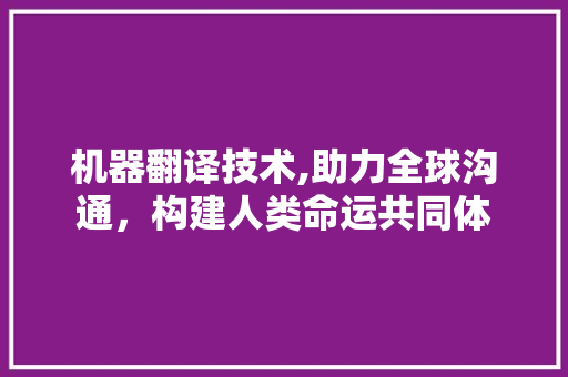 机器翻译技术,助力全球沟通，构建人类命运共同体 SEO教程