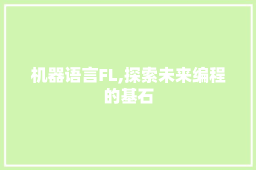 机器语言FL,探索未来编程的基石
