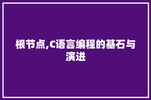根节点,C语言编程的基石与演进