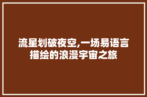 流星划破夜空,一场易语言描绘的浪漫宇宙之旅