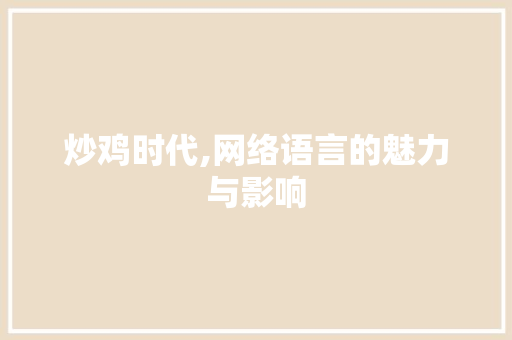 炒鸡时代,网络语言的魅力与影响 友链在线
