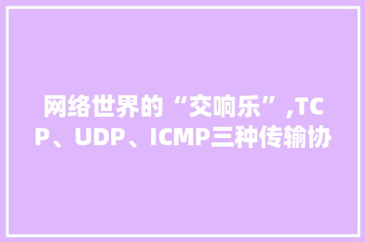 网络世界的“交响乐”,TCP、UDP、ICMP三种传输协议的演绎