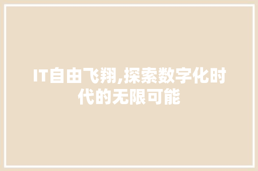 IT自由飞翔,探索数字化时代的无限可能 建站教程