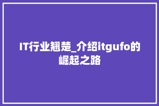 IT行业翘楚_介绍itgufo的崛起之路