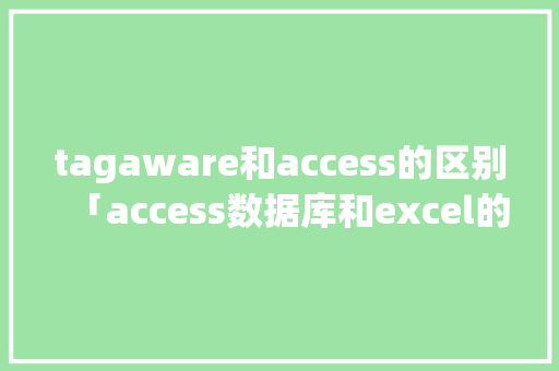 tagaware和access的区别「access数据库和excel的区别」