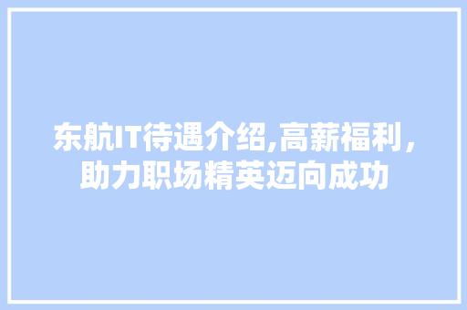东航IT待遇介绍,高薪福利，助力职场精英迈向成功
