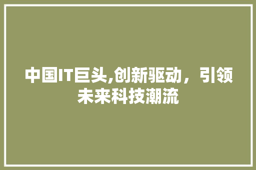 中国IT巨头,创新驱动，引领未来科技潮流 友链在线