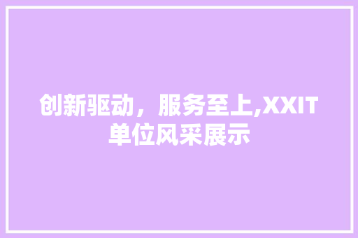 创新驱动，服务至上,XXIT单位风采展示 友链在线