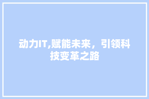 动力IT,赋能未来，引领科技变革之路