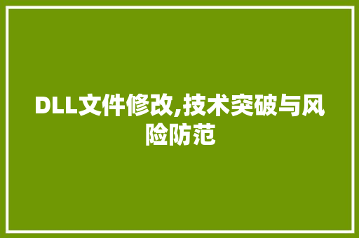 DLL文件修改,技术突破与风险防范