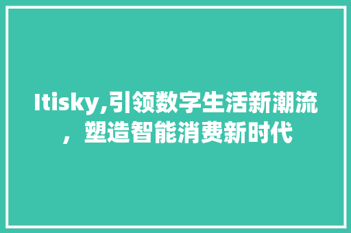 Itisky,引领数字生活新潮流，塑造智能消费新时代