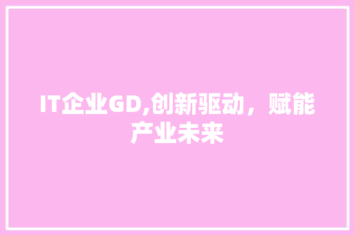 IT企业GD,创新驱动，赋能产业未来