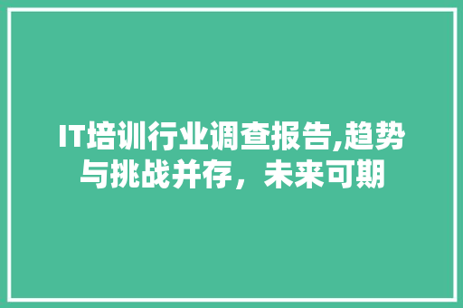 IT培训行业调查报告,趋势与挑战并存，未来可期 建站教程