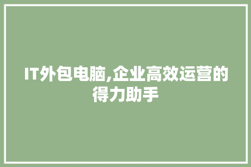 IT外包电脑,企业高效运营的得力助手
