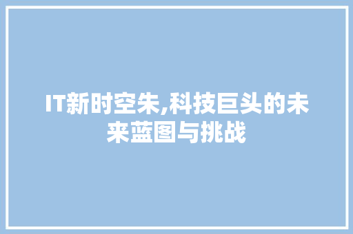 IT新时空朱,科技巨头的未来蓝图与挑战