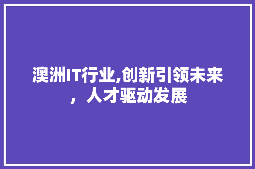 澳洲IT行业,创新引领未来，人才驱动发展 WordPress教程