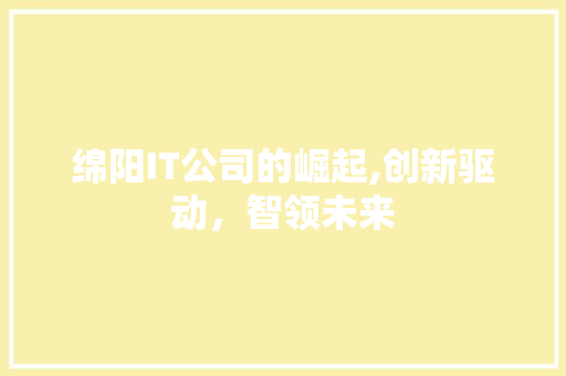 绵阳IT公司的崛起,创新驱动，智领未来 友链在线